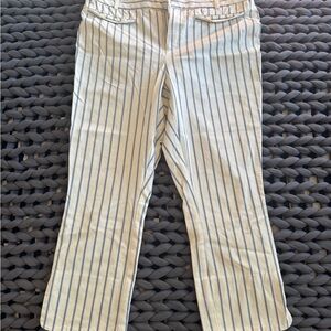 Striped Cream and Blue Pants